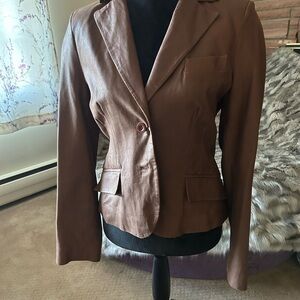 Brown Suede Leather Blazer